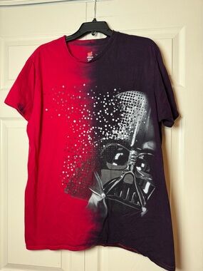 Disney Parks Darth Vader Star Wars‎ Red Black Short Sleeve Shirt